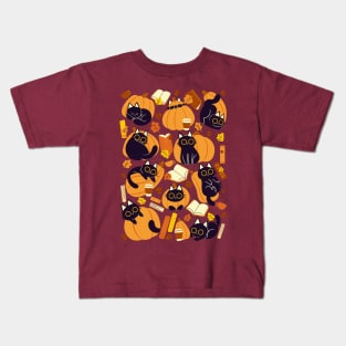 Cats, Pumpkins and Books Kids T-Shirt